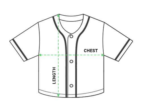 Baseball Jersey Crop Top Size Chart