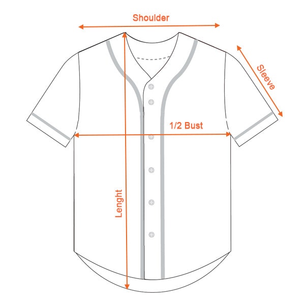 Adult Baseball Jersey Size Chart
