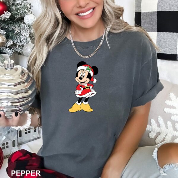 Santa Minnie Mouse Christmas T-Shirt, Disney Holiday Gift, Cute Xmas Tee, Family Trip, Disneyland Holiday Gift