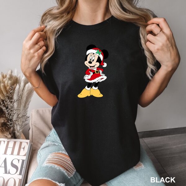 Santa Minnie Mouse Christmas T-Shirt, Disney Holiday Gift, Cute Xmas Tee, Family Trip, Disneyland Holiday Gift