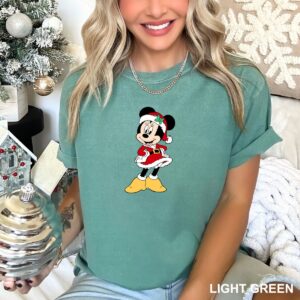 Santa Minnie Mouse Christmas T-Shirt, Disney Holiday Gift, Cute Xmas Tee, Family Trip, Disneyland Holiday Gift