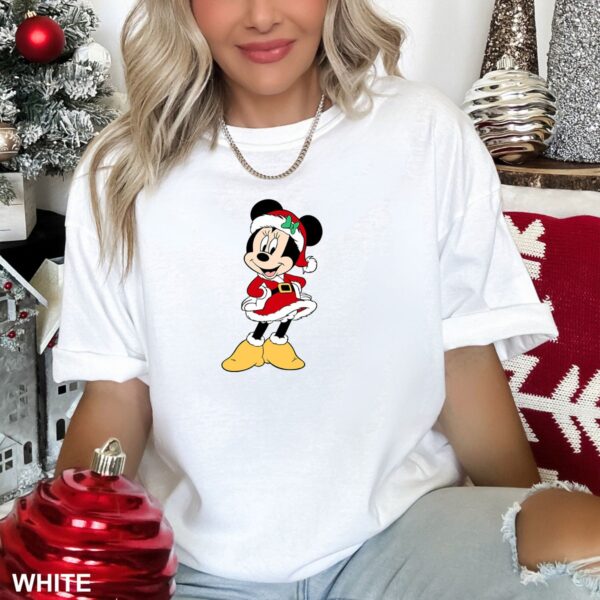 Santa Minnie Mouse Christmas T-Shirt, Disney Holiday Gift, Cute Xmas Tee, Family Trip, Disneyland Holiday Gift