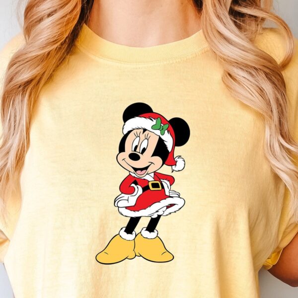 Santa Minnie Mouse Christmas T-Shirt, Disney Holiday Gift, Cute Xmas Tee, Family Trip, Disneyland Holiday Gift