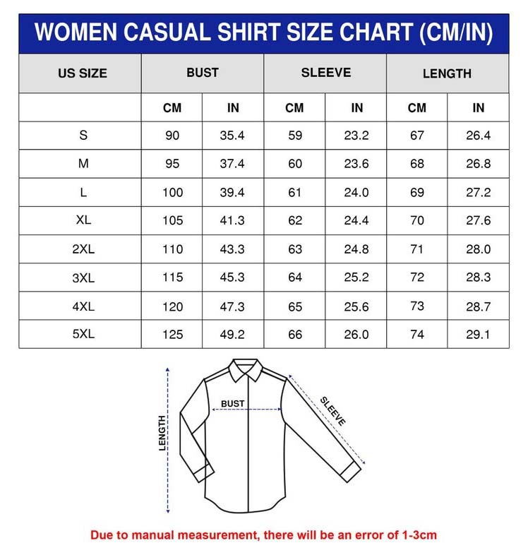 Size Chart Linen Shirt